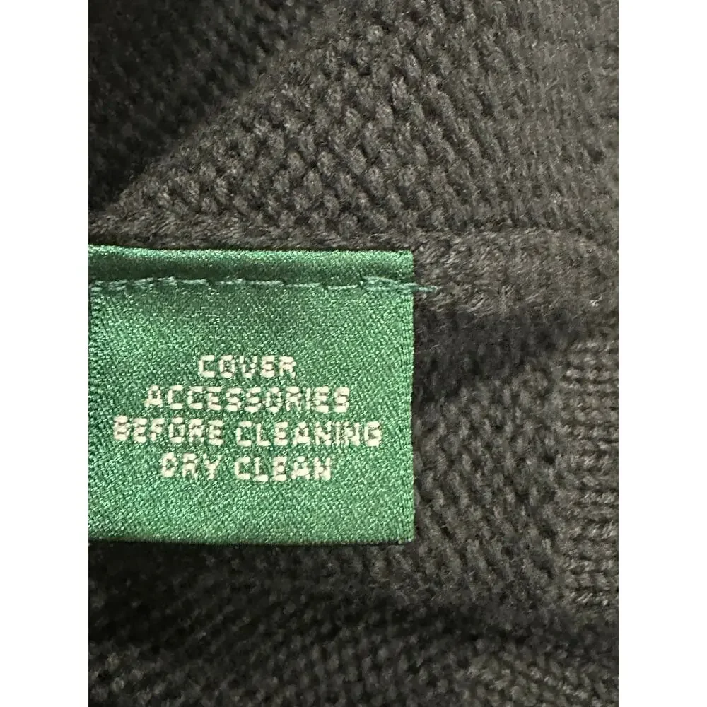 Lauren Ralph Lauren Cardigan Sweater Toggle Closure Hood Black M Timeless Preppy - Picture 6 of 13